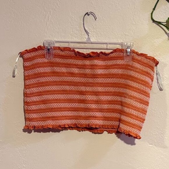 Orange Bandeau Top (3X, Orange & White) - Picture 1 of 4